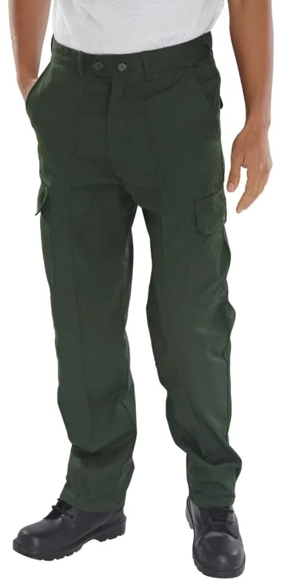 Beeswift Budget Cargo Work Trousers With Knee Pad Pockets and sewn in Crease - Pcthw