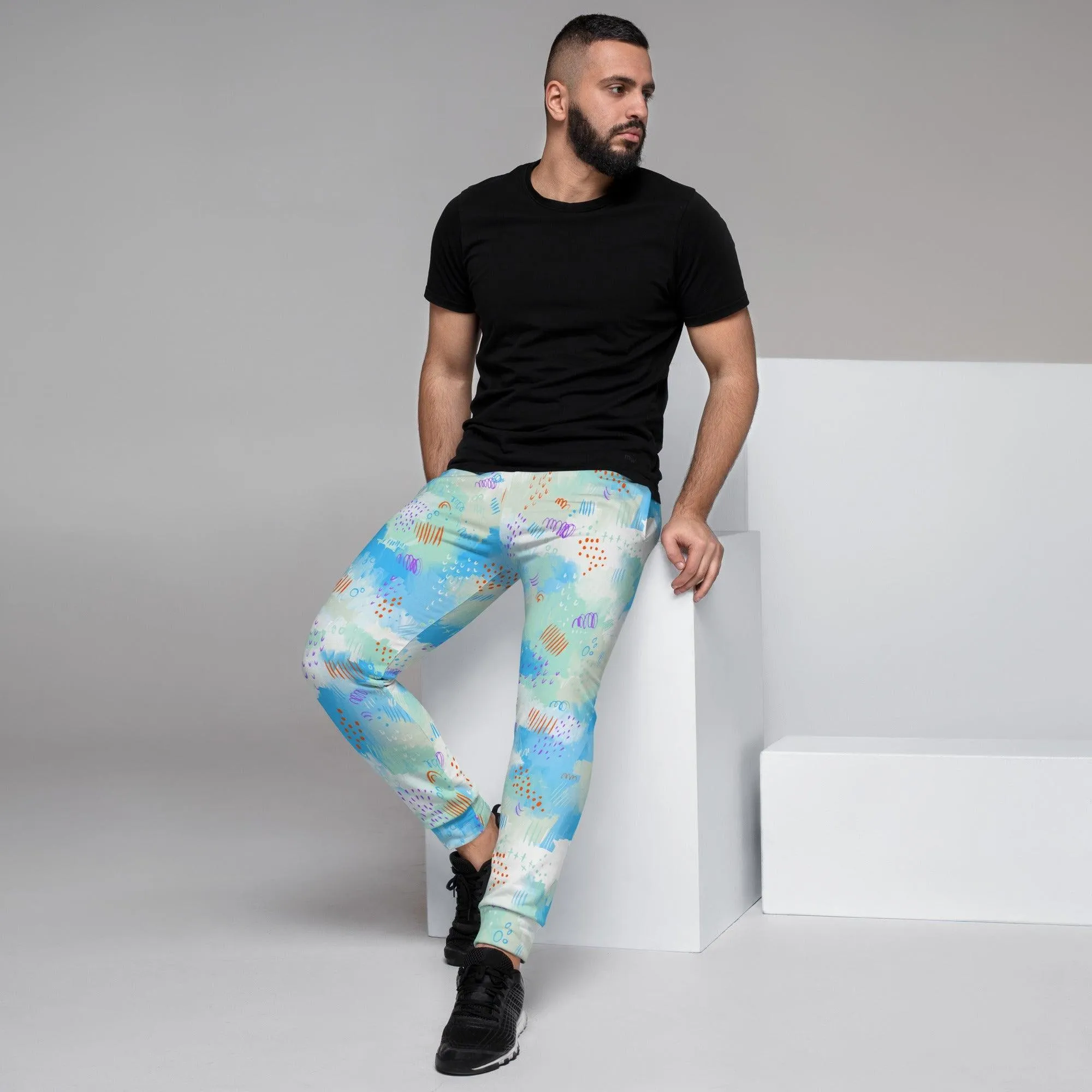 Blue Abstract Men's Street Joggers