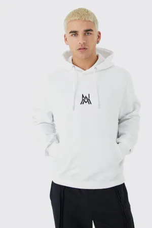 Boohoo White Boxy Man Basic Mens Hoodie