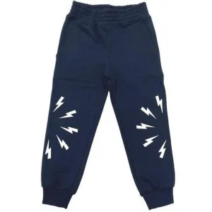 Boys Navy Thunder Print Joggers