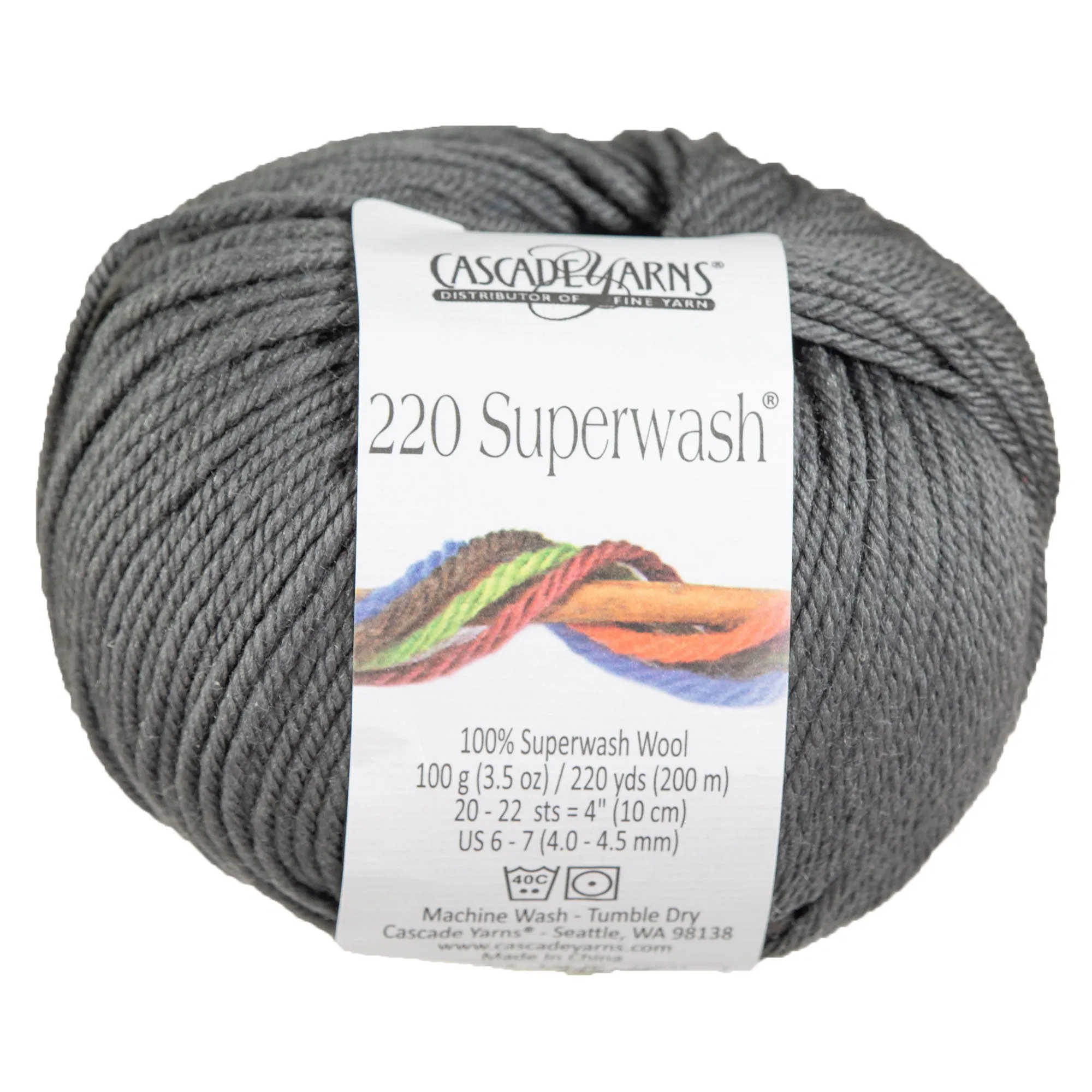 Cascade Yarns 220 Superwash Yarn - 0816 Gray