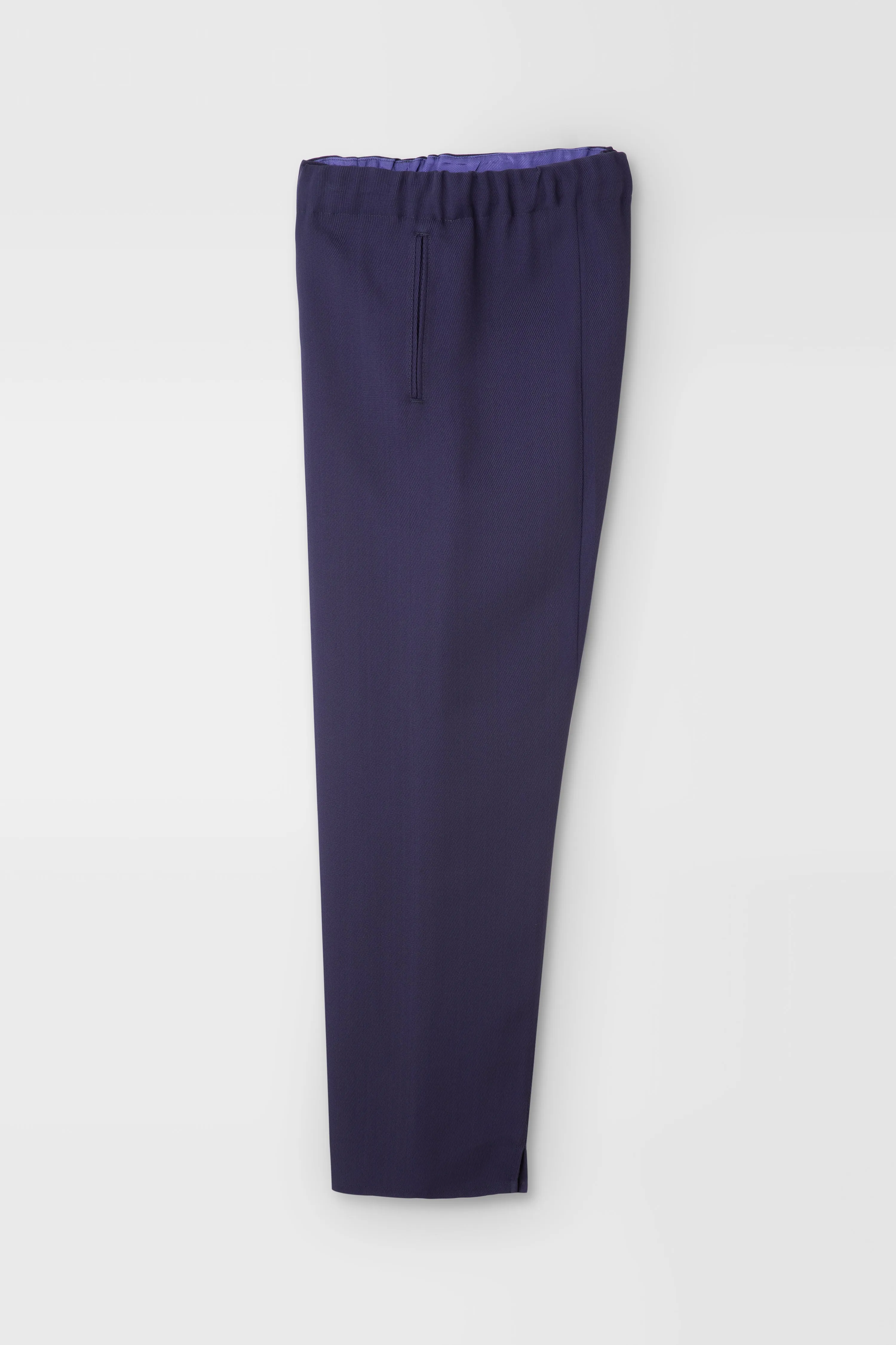 Classic Rayon Tricotine Drawstring Trouser in Navy