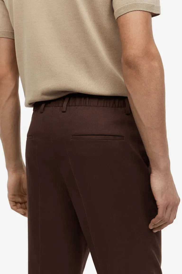 Classic trousers H&M Regular Fit Lyocell, brown