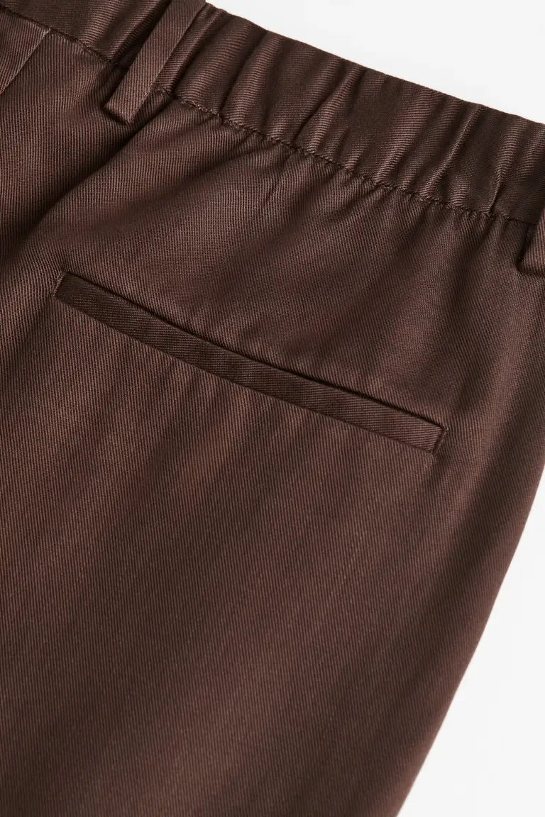 Classic trousers H&M Regular Fit Lyocell, brown