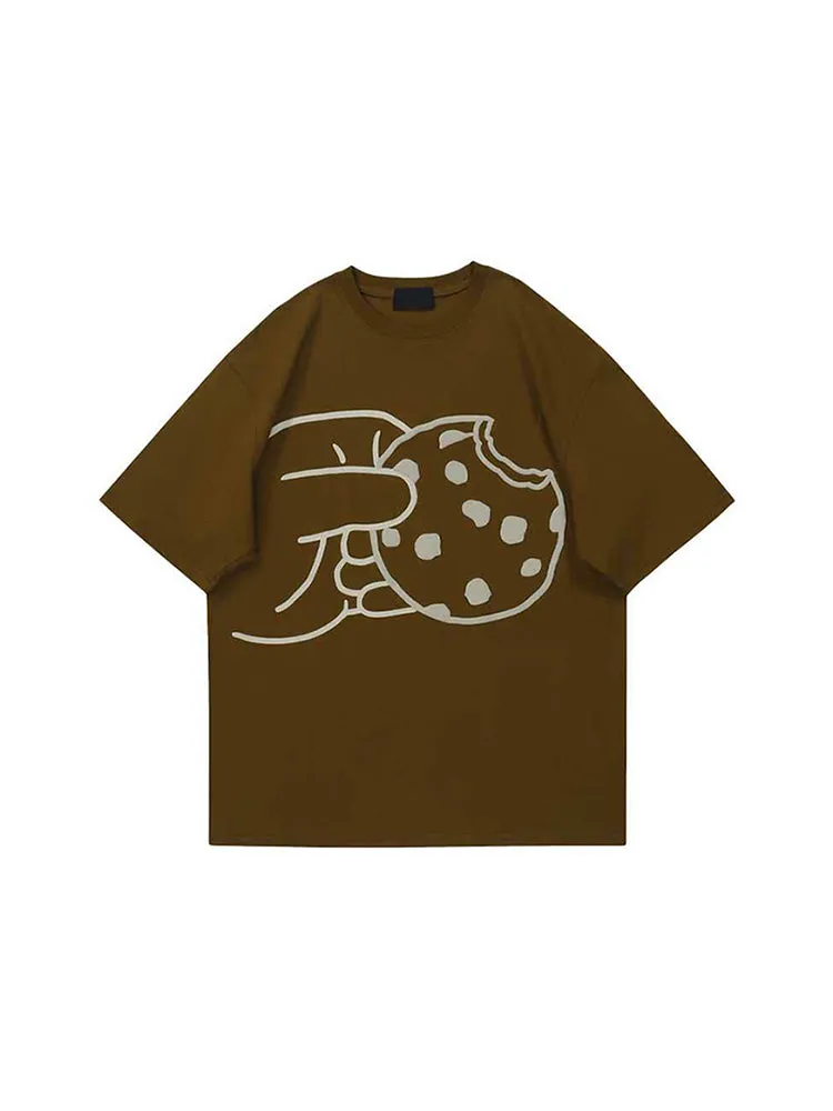 Cookies Pattern Print Niche Street Fashion T-Shirt