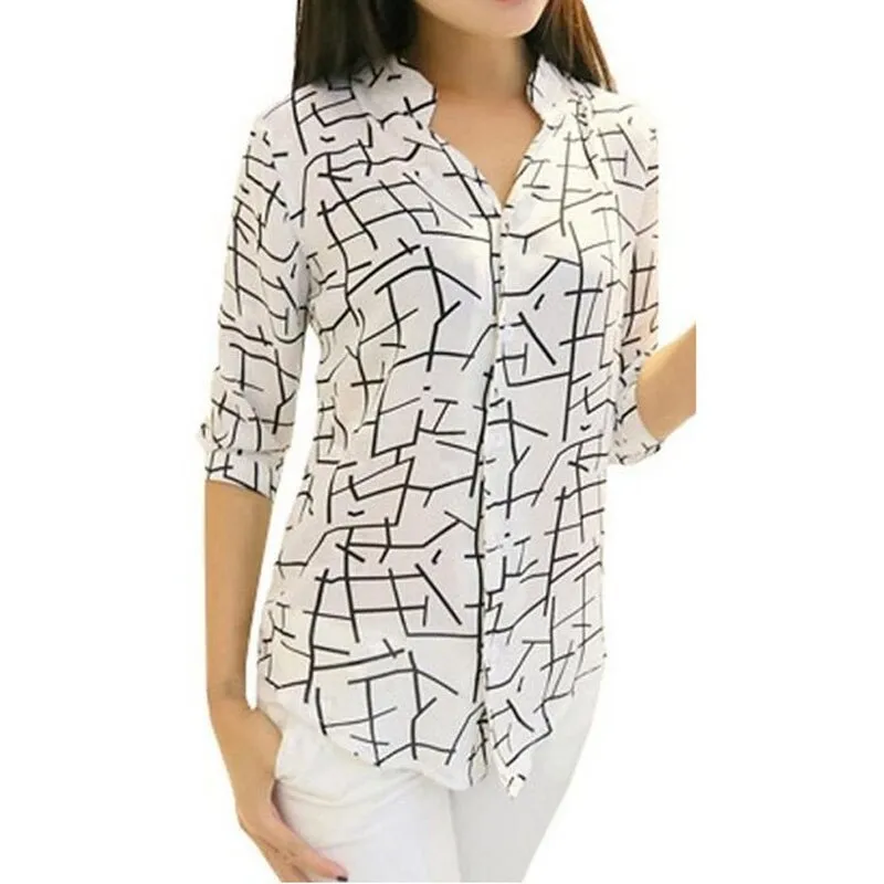 Elegant Long-sleeve Chiffon Top