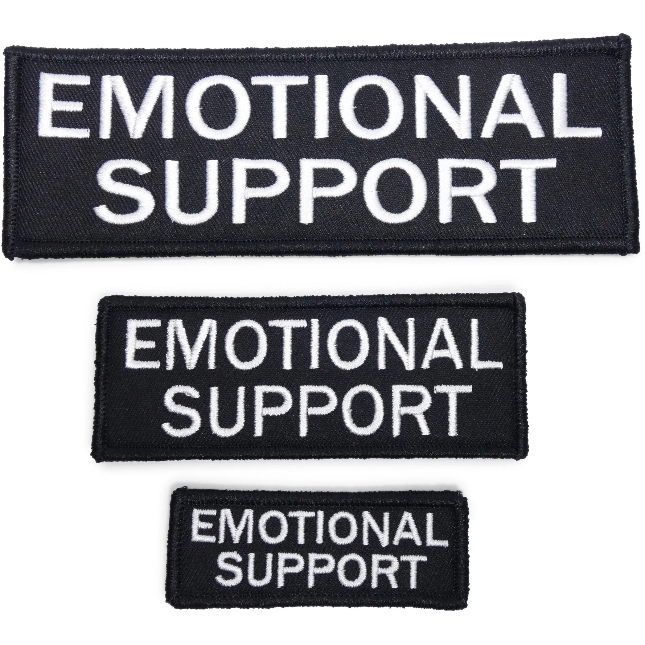 Embroidered "Emotional Support" Dog Patches with Hook/Loop