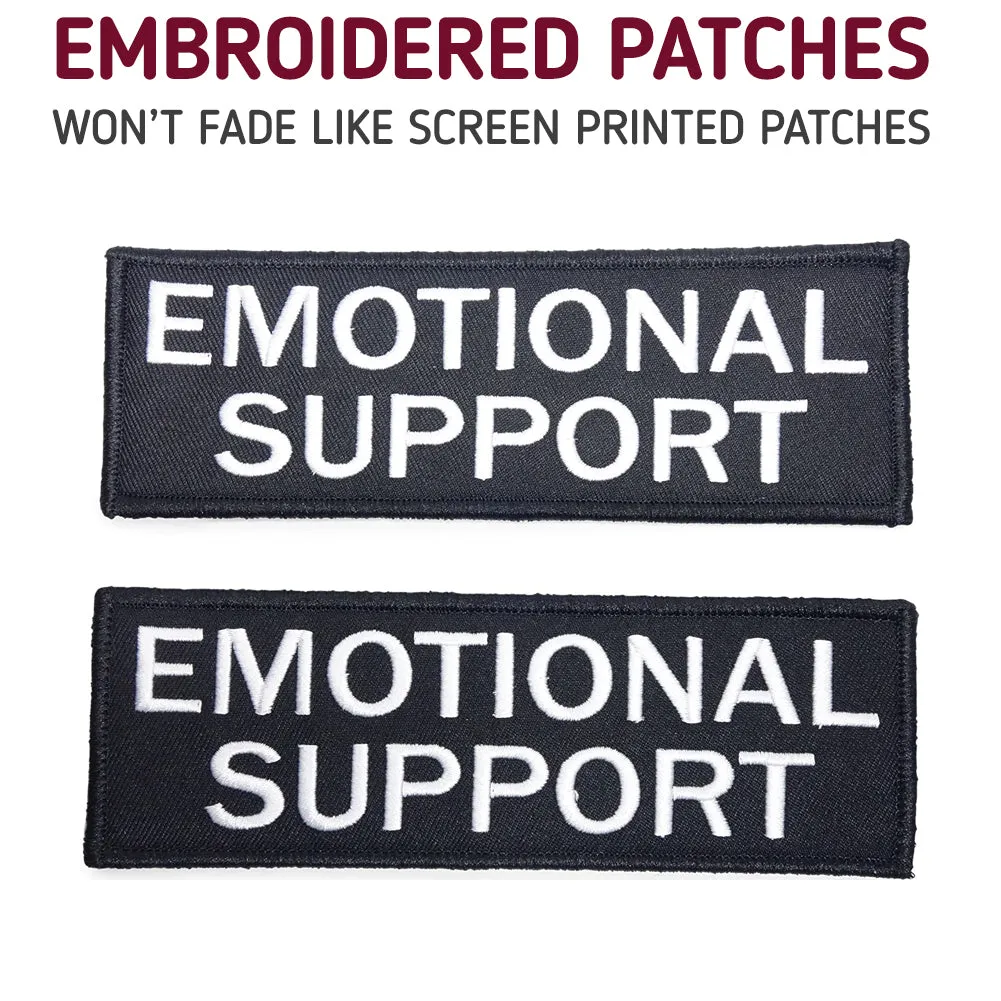 Embroidered "Emotional Support" Dog Patches with Hook/Loop