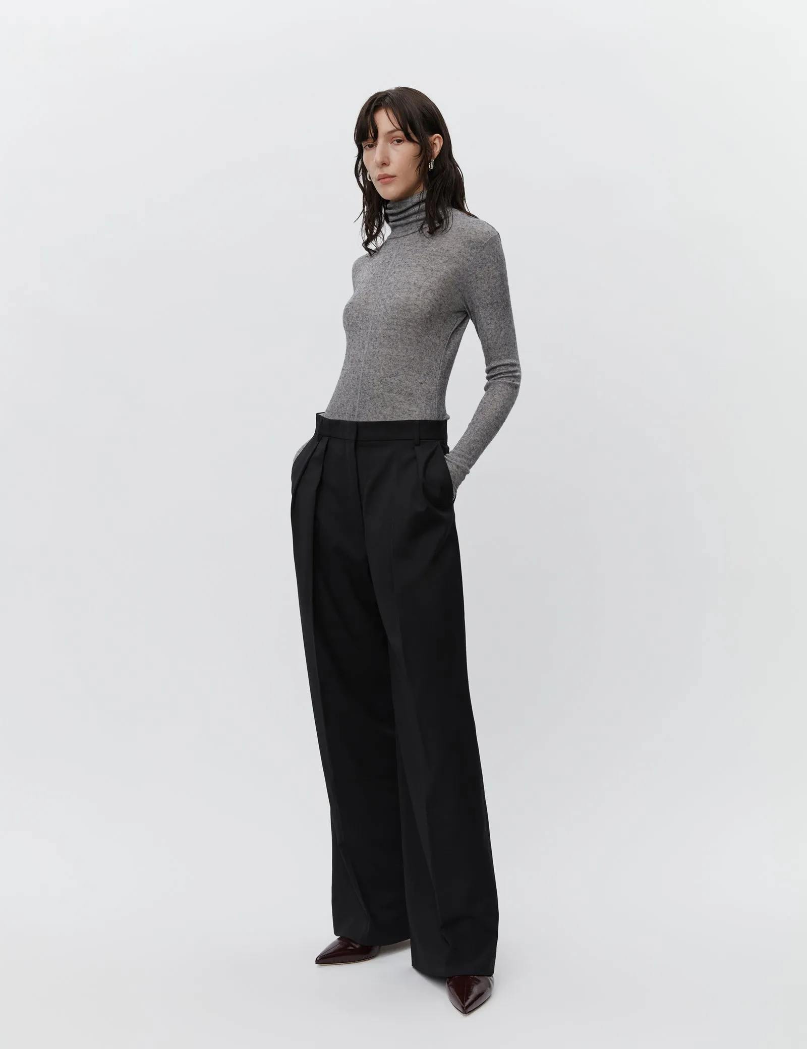 Enzo Classic Pleated Trouser | Black