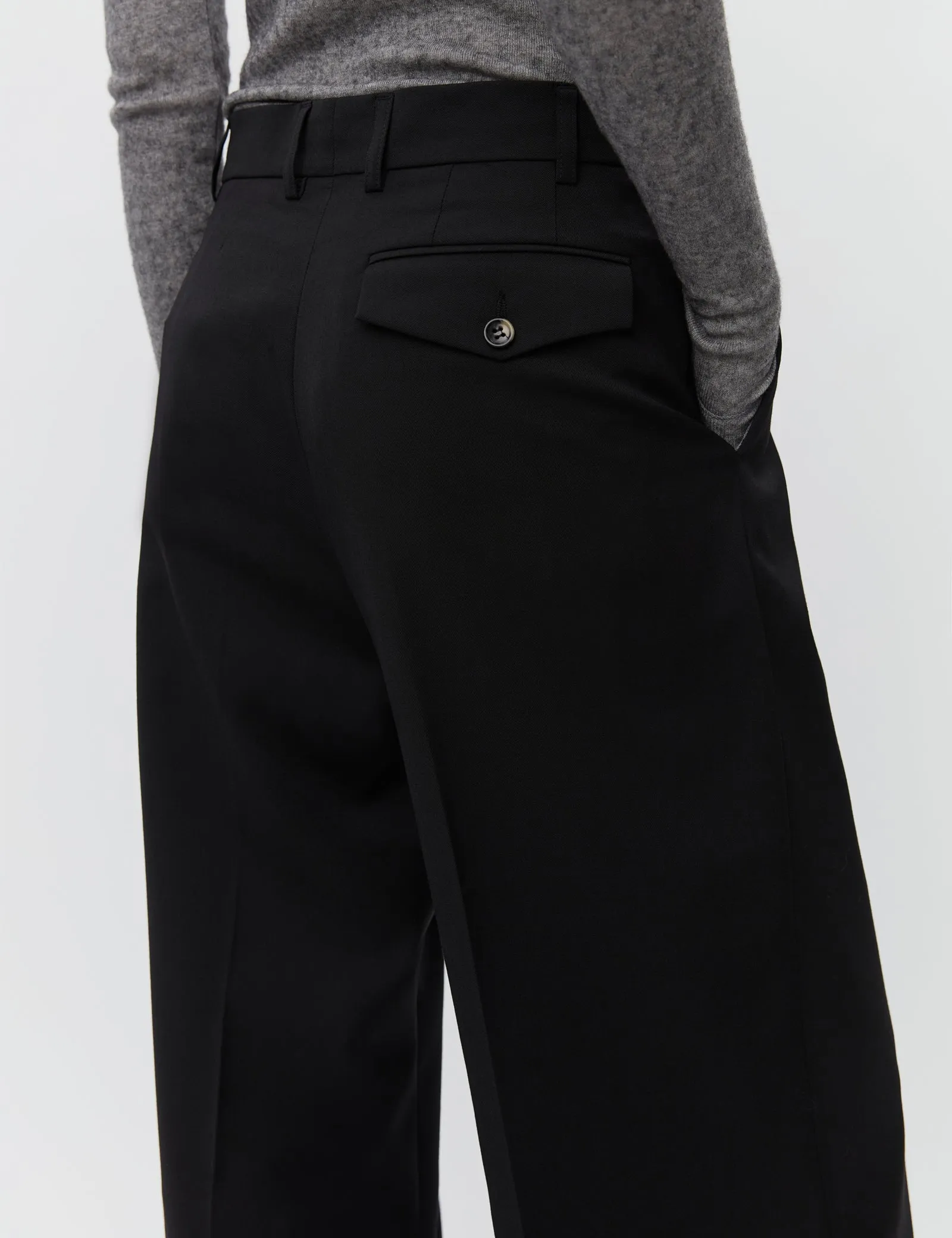 Enzo Classic Pleated Trouser | Black