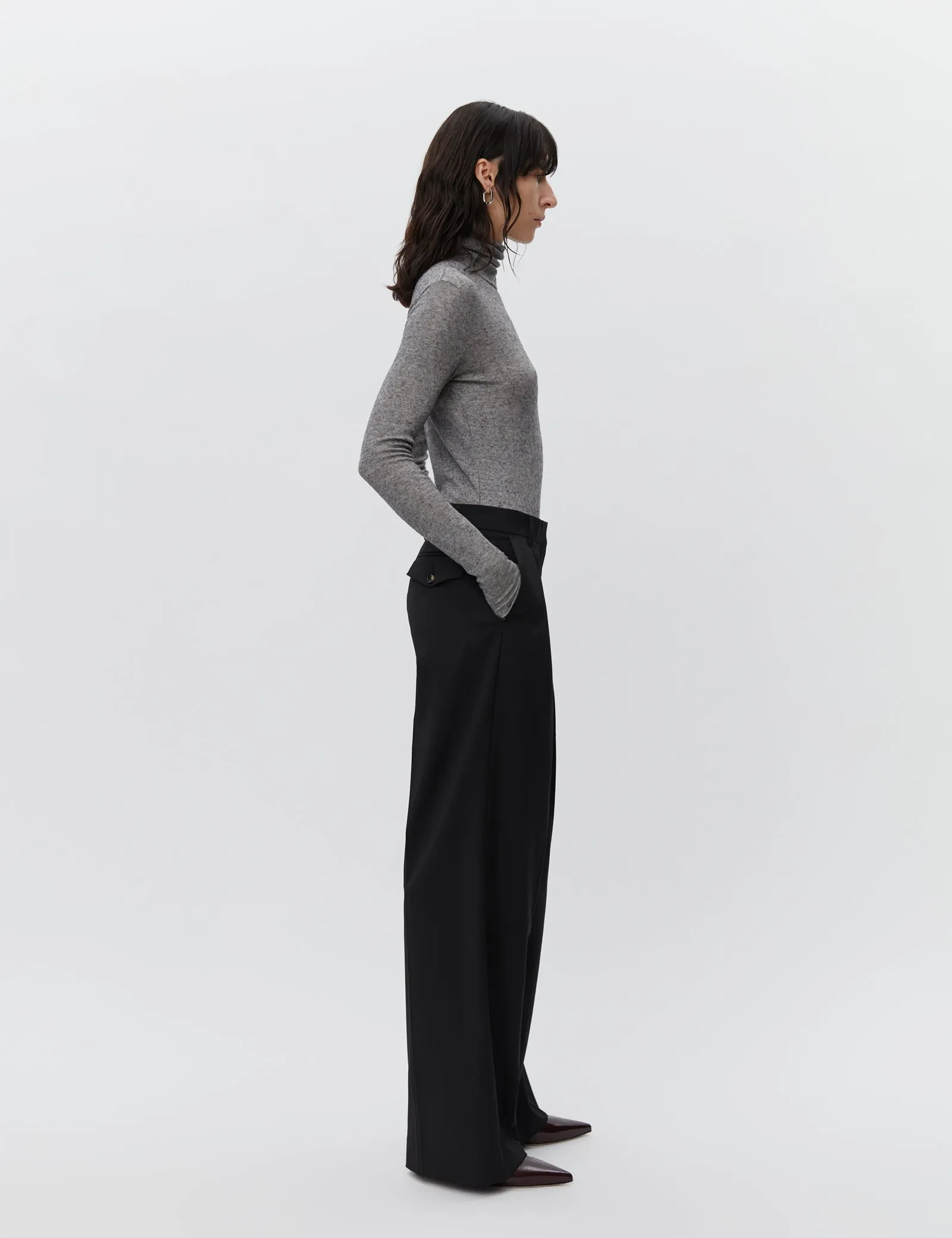 Enzo Classic Pleated Trouser | Black