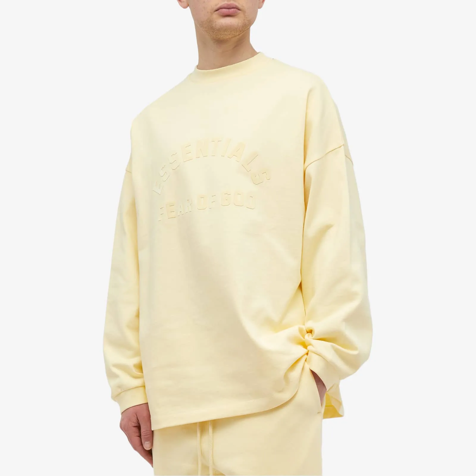 Fear Of God Essentials Spring Long Sleeve Printed T-Shirt in Garden Yellow