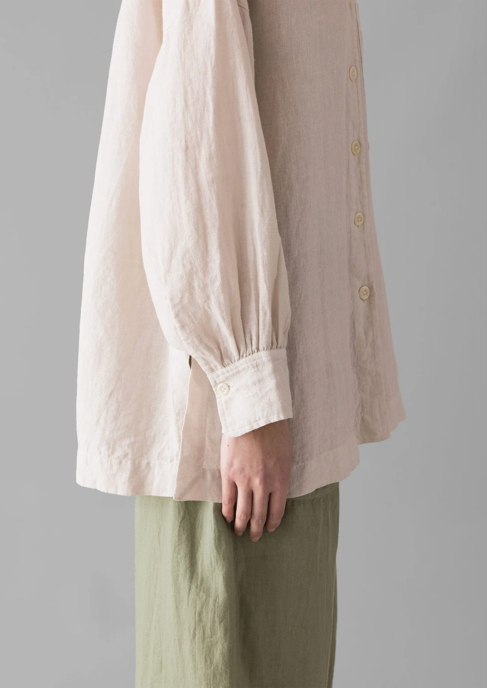 Garment Dyed Linen Oversized Shirt | Stone