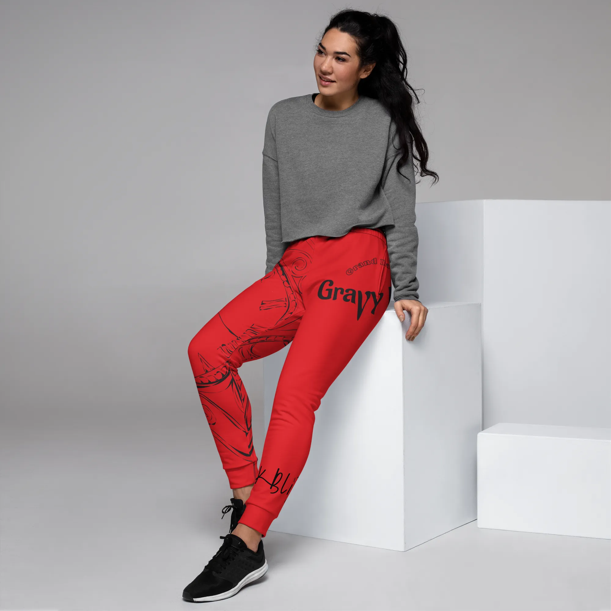 GDGD Women's Red Joggers – Soft Stretchy Fabric for Comfort and Flexibility in Activewear