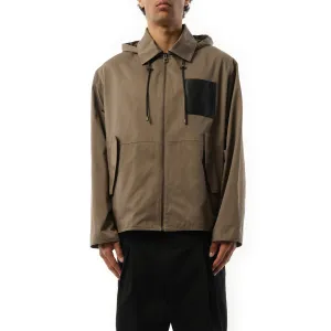 Hooded Jacket in Khaki/Brown