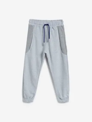 HOP Kids Grey Self-Textured Joggers