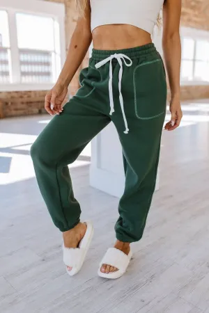 Hunter Green Drawstring Joggers