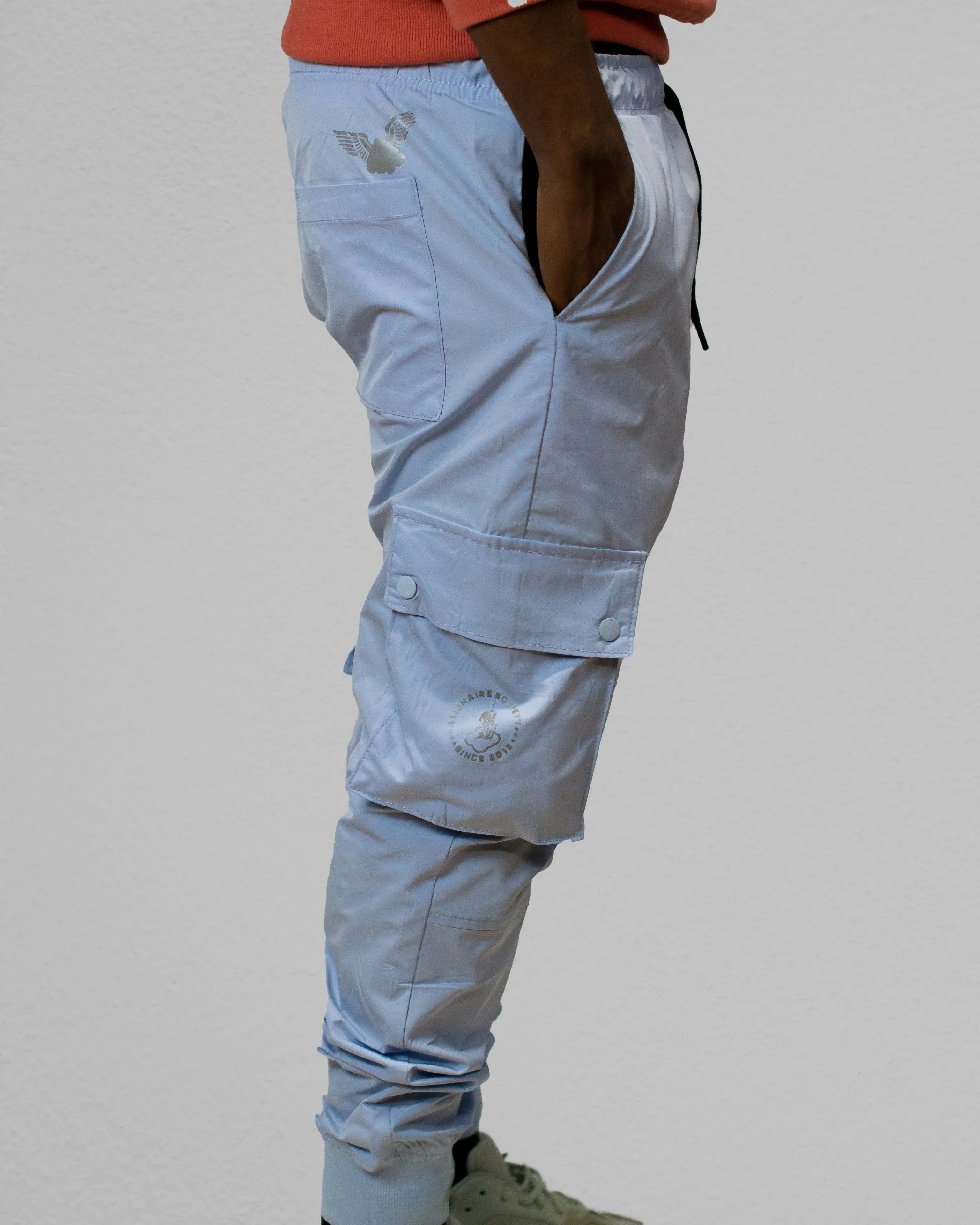 iLLionaire Reflective Cargo Jogger Pants BLUE