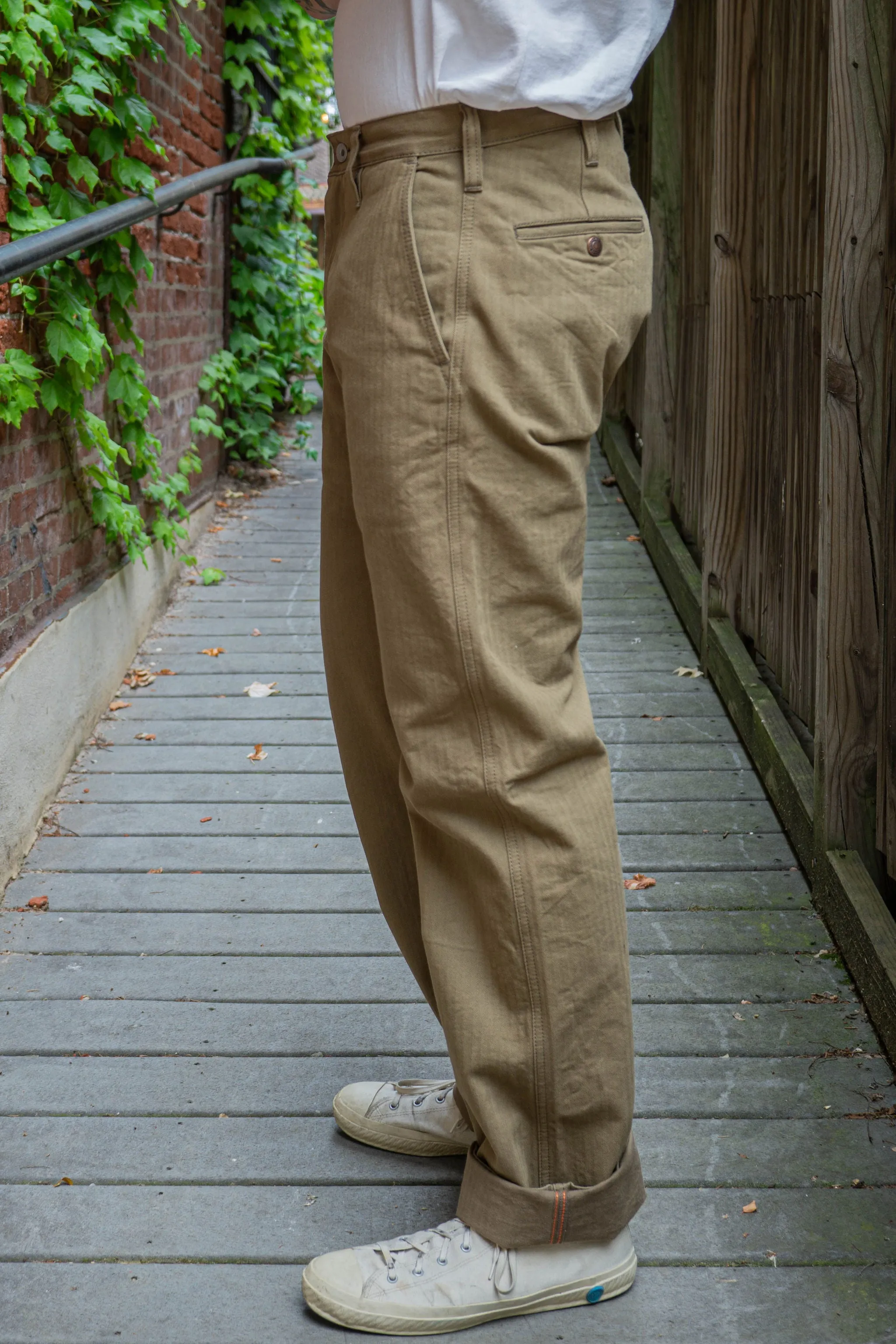 Iron Heart IH-735-KHA 11oz Herringbone Work Pants - Khaki