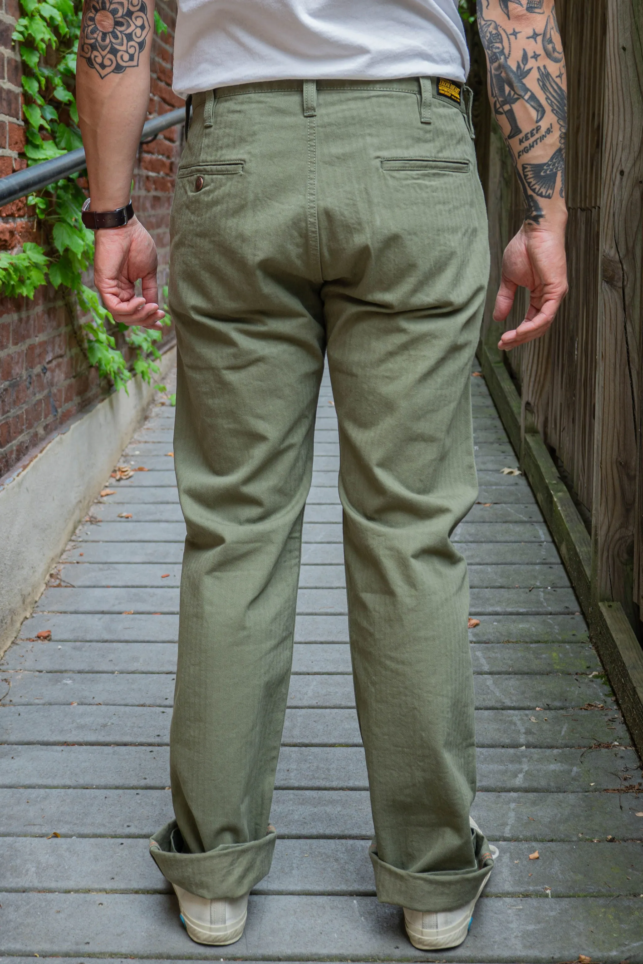 Iron Heart IH-735-ODG 11oz Herringbone Work Pants - Olive Drab Green