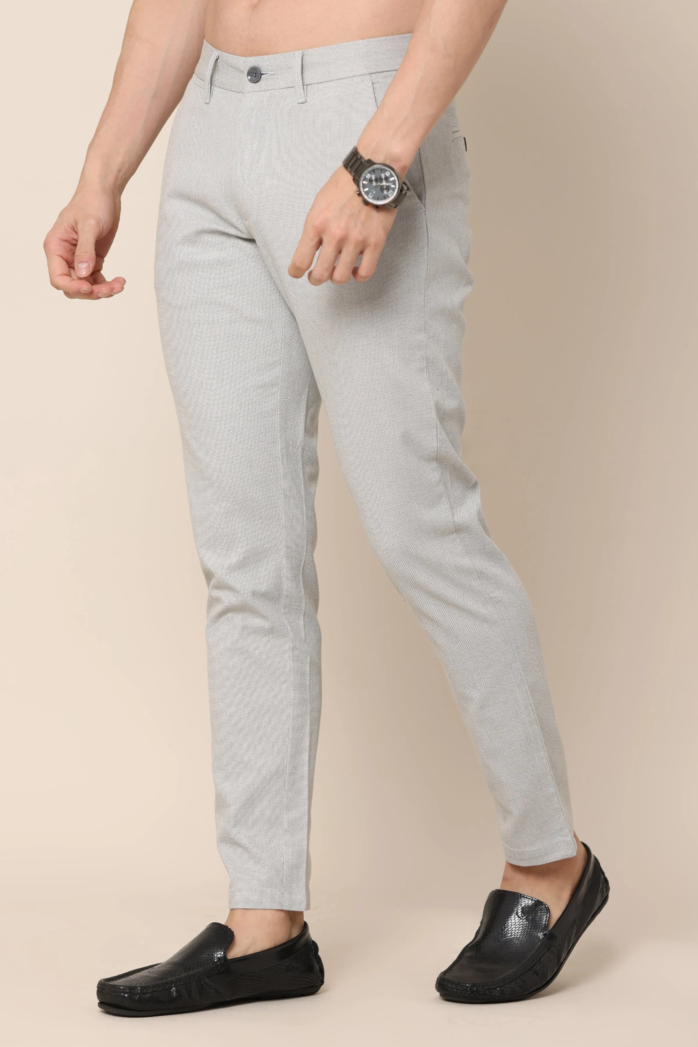 Ivyn Classic Grey Cotton Trousers