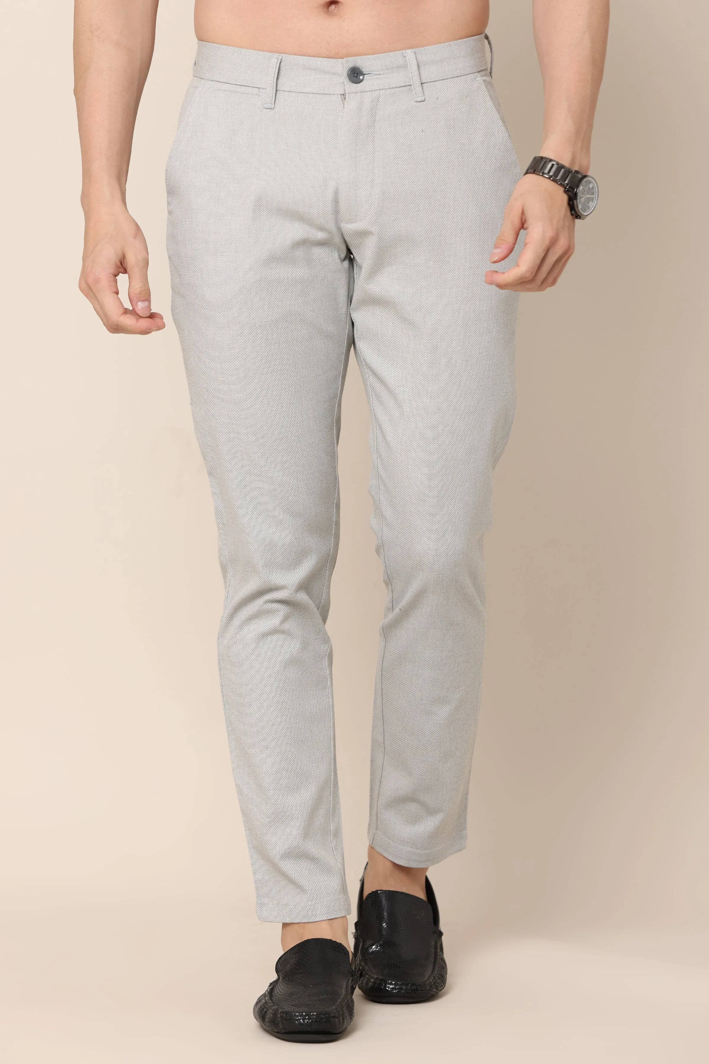 Ivyn Classic Grey Cotton Trousers