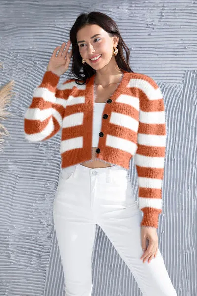 Kamila Striped Button Up Cropped Cardigan | 5 Colors