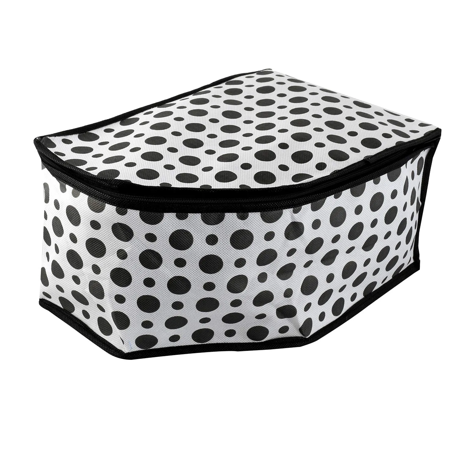 Kuber Industries Polka Dots 3 Pieces Non Woven Blouse Cover Set (Black & White) -CTKTC039389