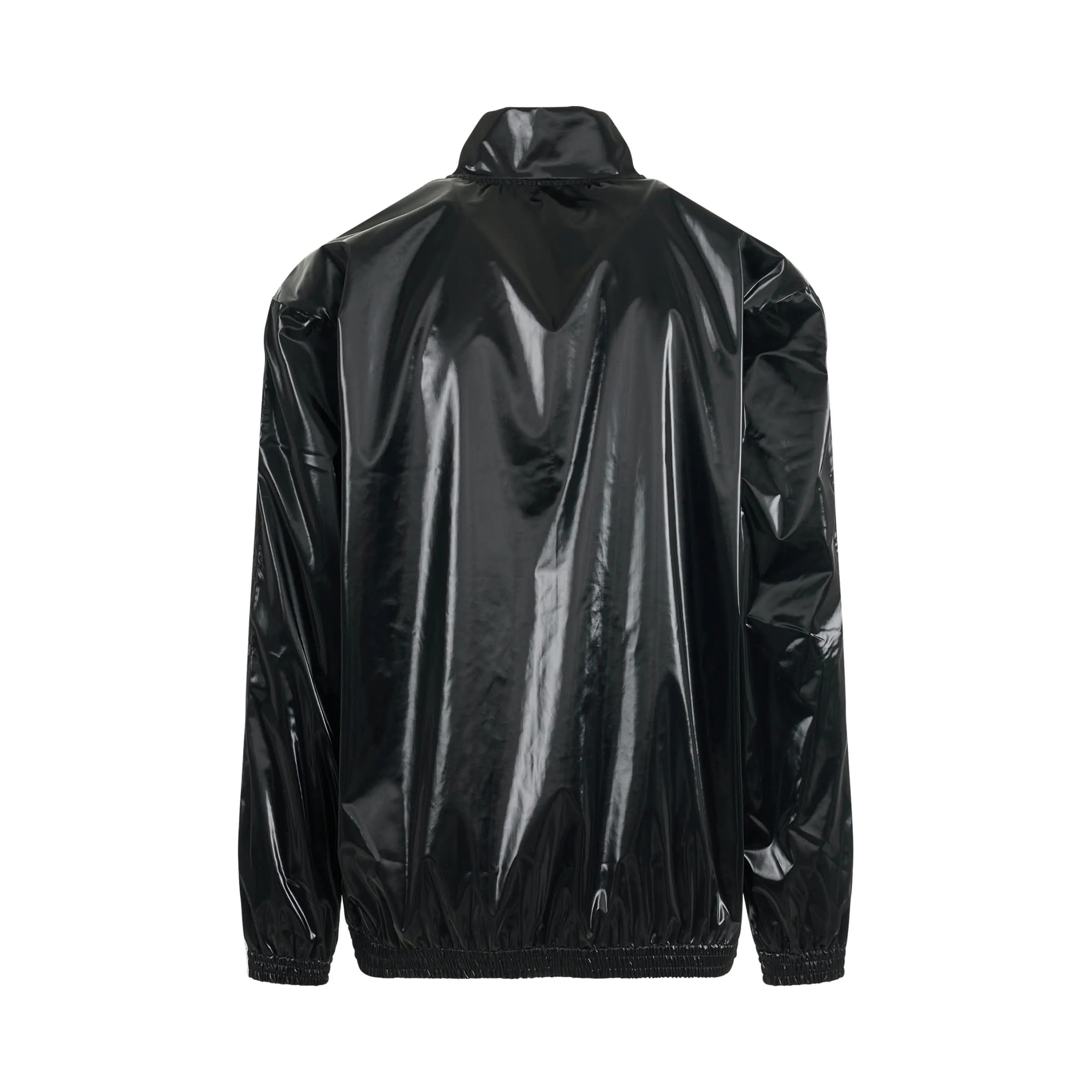 Laminate Track Jacket in Black