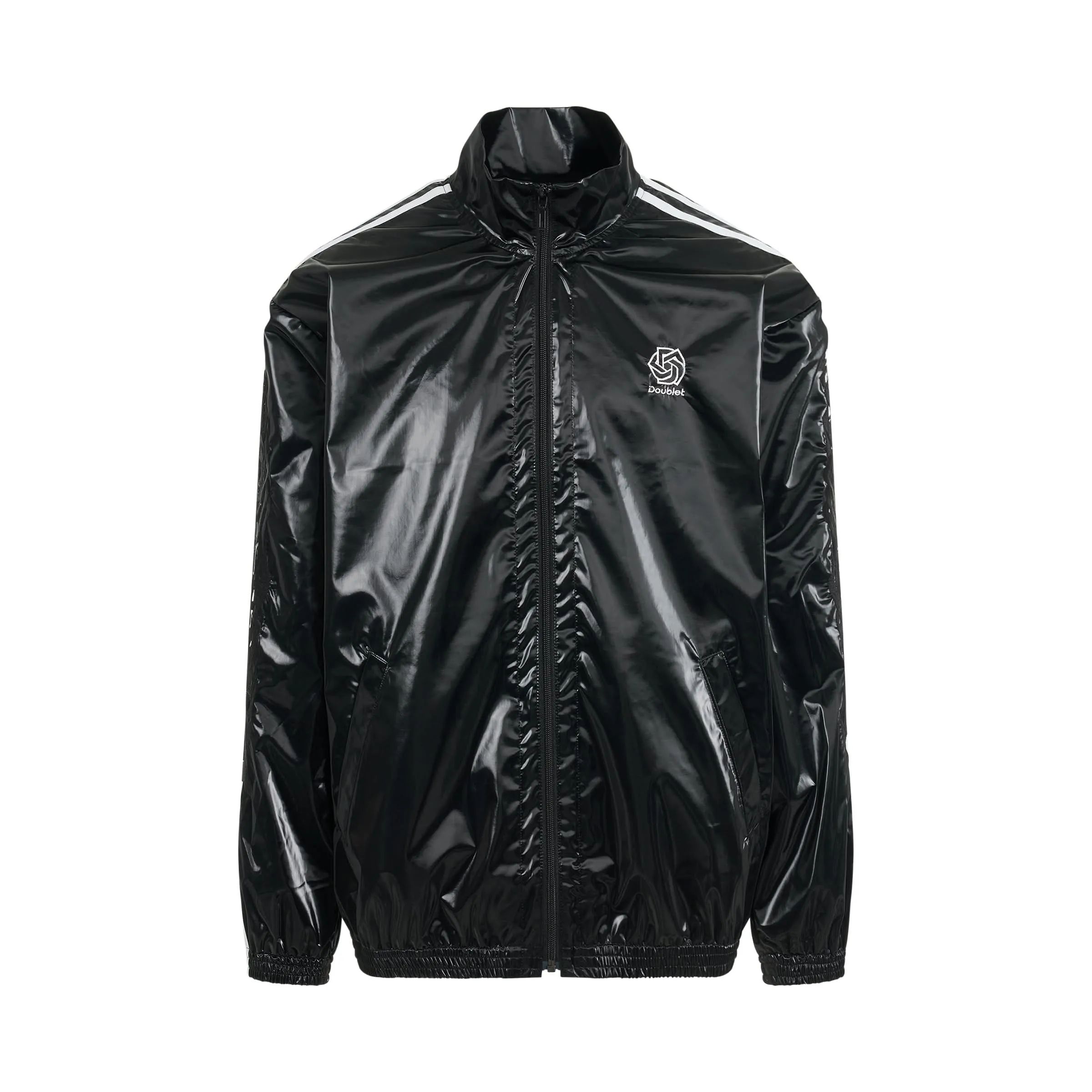 Laminate Track Jacket in Black