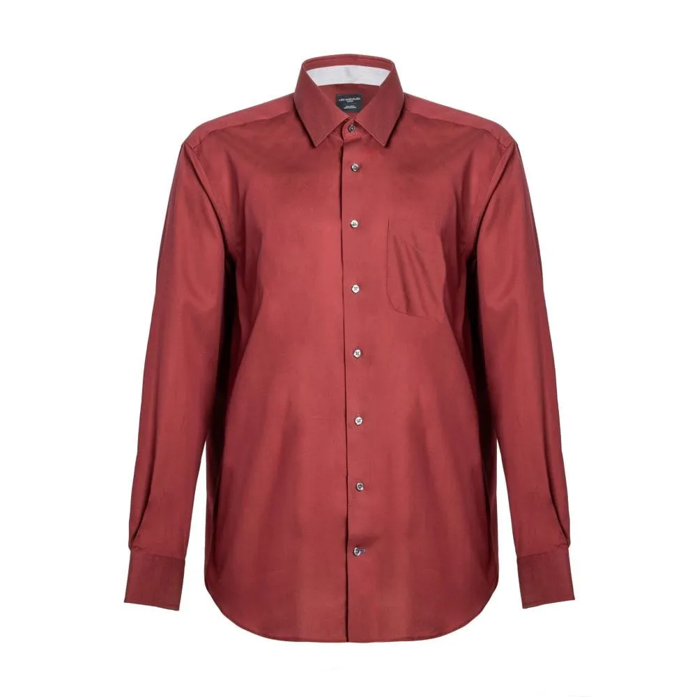 Mens 100% Cotton Non Iron Contemporary Fit Dress Shirts Contrasting Buttons and Trims Available in 6 Colors