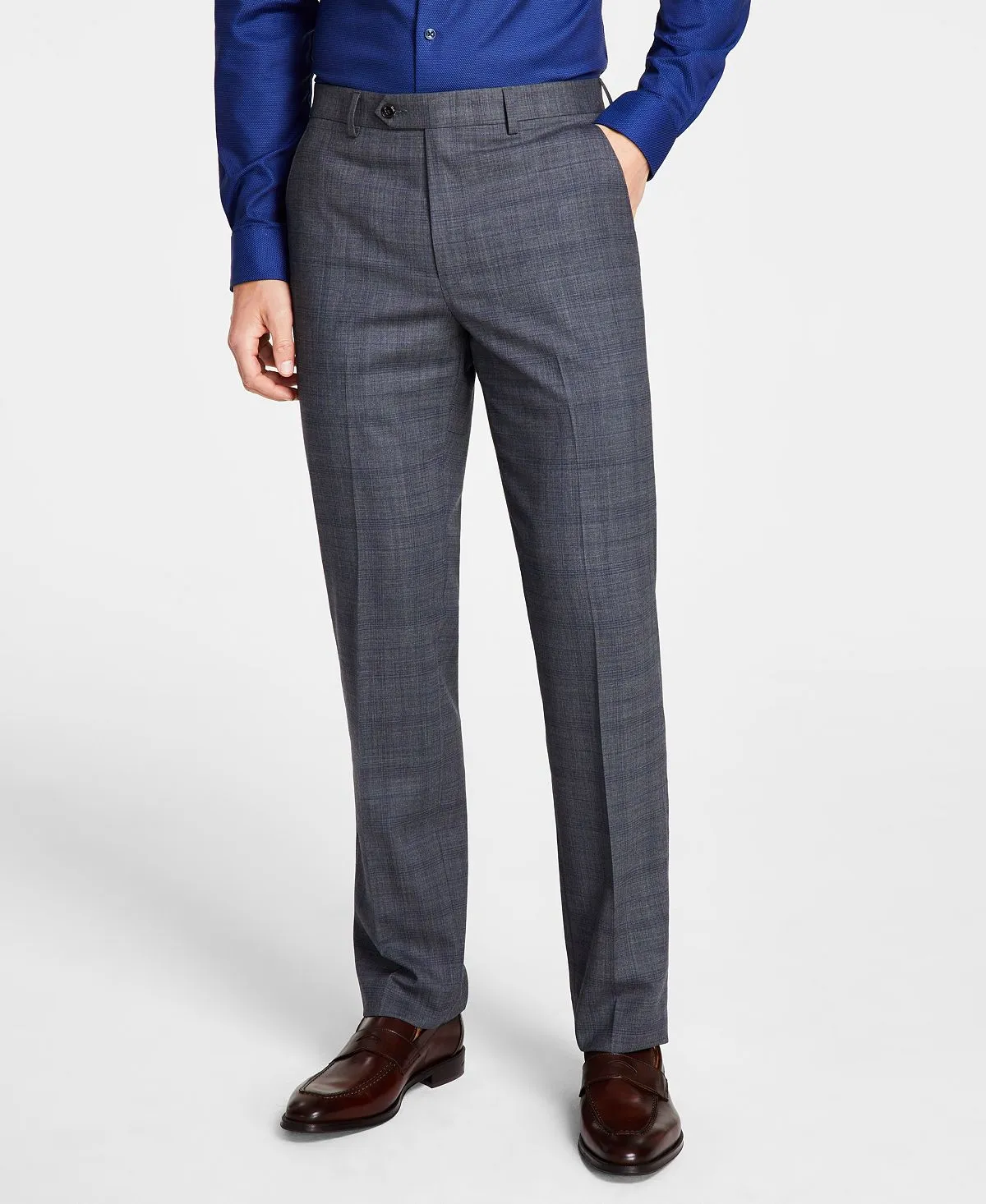 Men's checkered wool stretch suit with a classic fit Michael Kors separate trousers