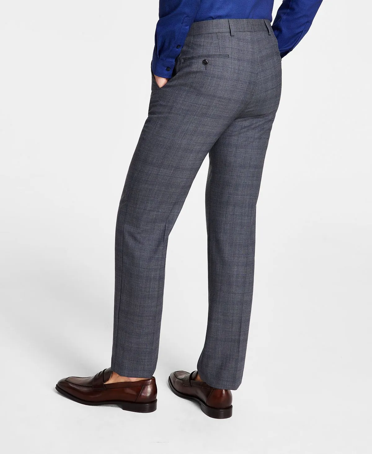 Men's checkered wool stretch suit with a classic fit Michael Kors separate trousers