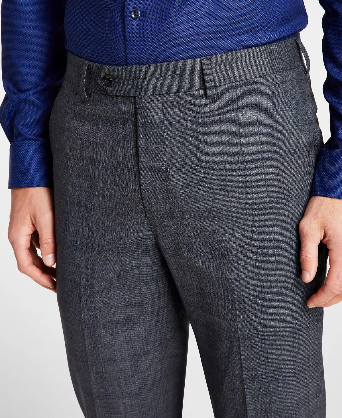 Men's checkered wool stretch suit with a classic fit Michael Kors separate trousers