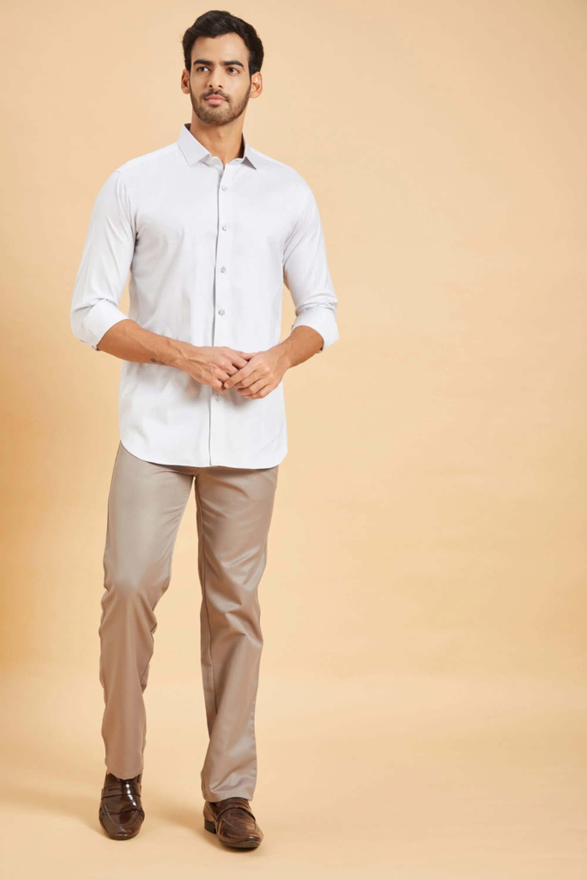 Men's Grey Color June Grey Shirt Full Sleeves Casual Shirt - Hilo Design