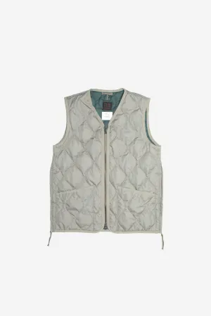 Military V Neck W-Zip Down Vest | Dark Sage Green