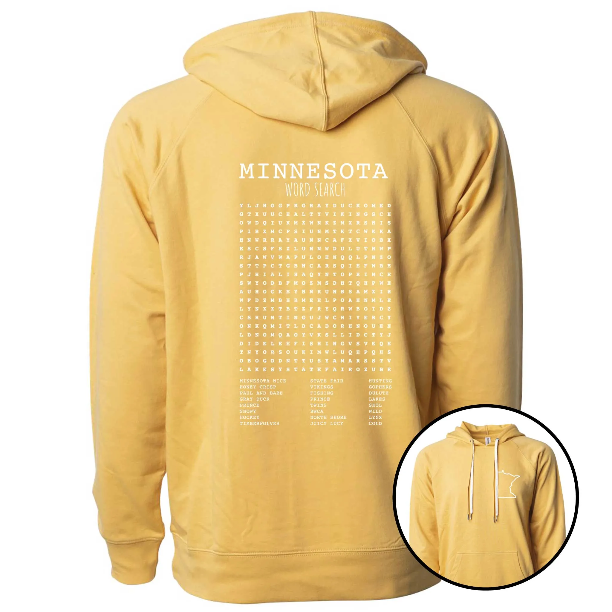 Minnesota Word Search Lightweight Hoodie