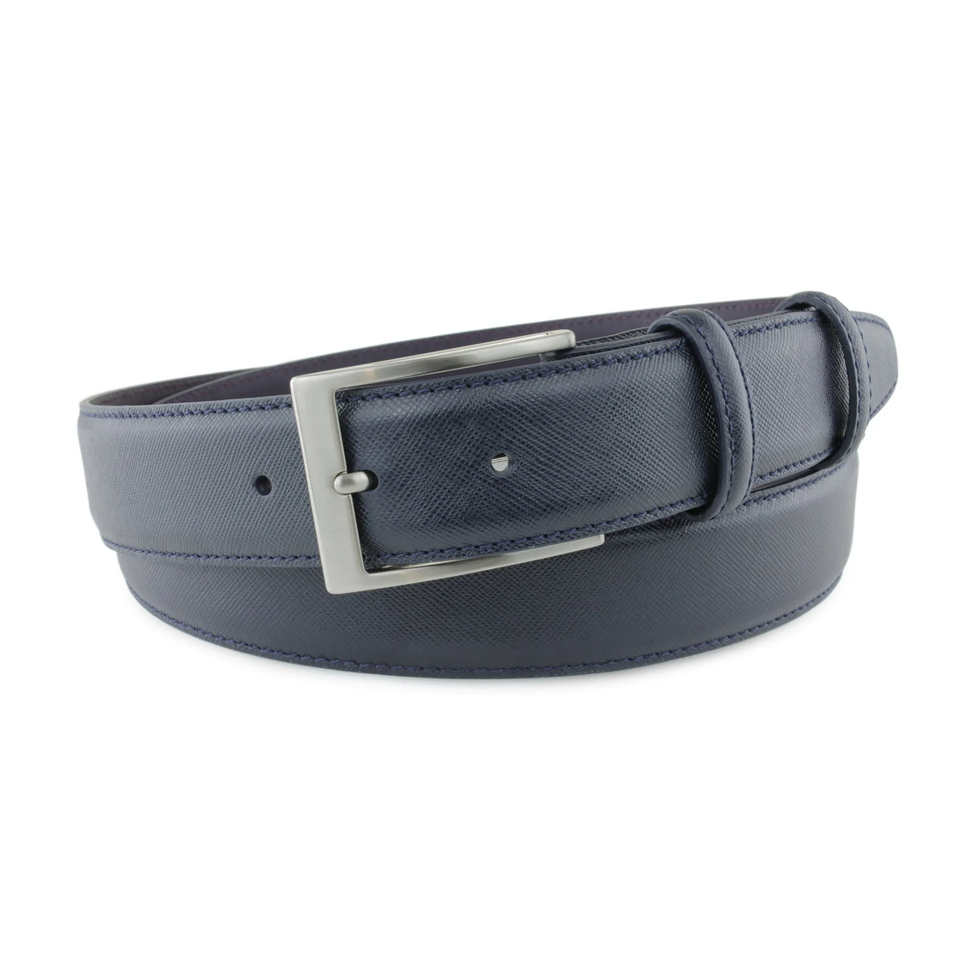 Navy Saffiano Belt