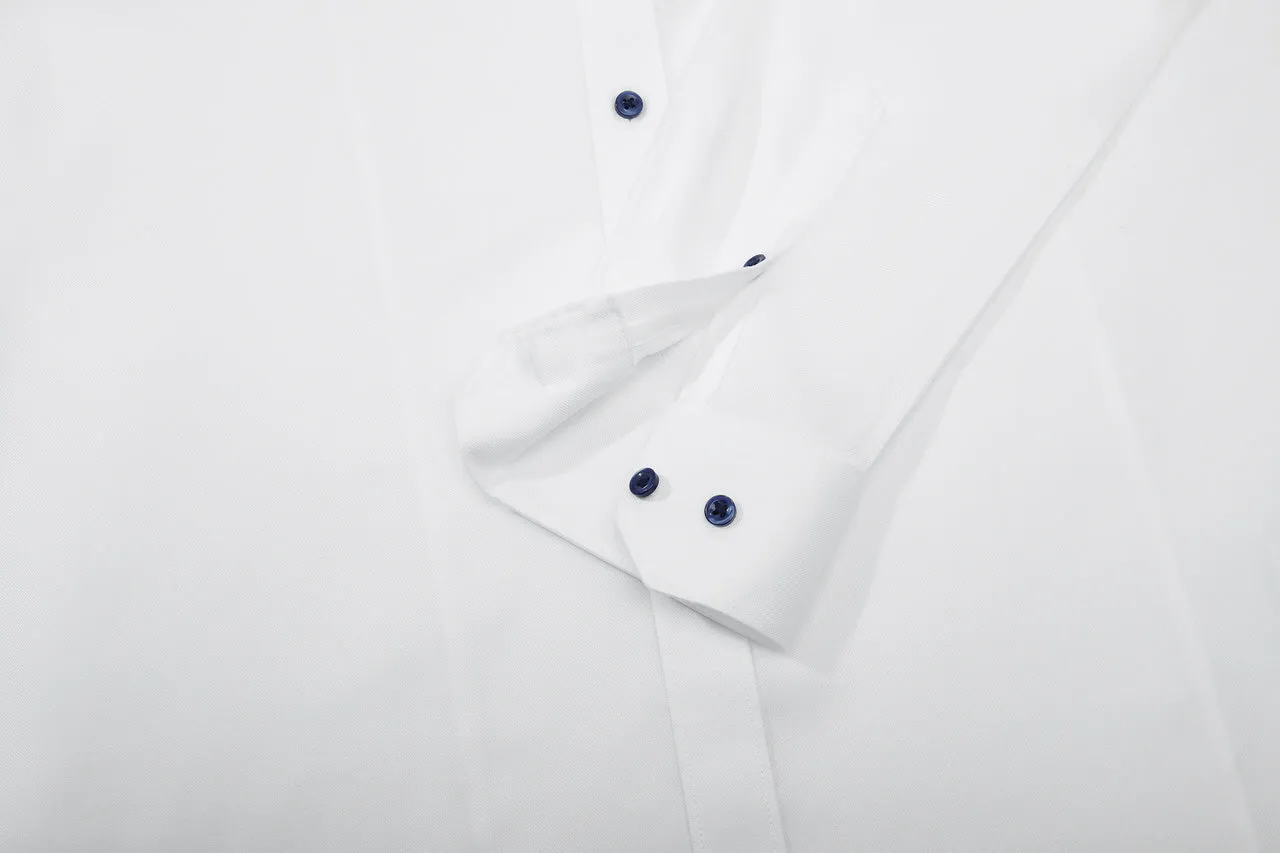 Non-Iron Cotton Stretch Oxford Shirt in Smart Fit Spread Collar