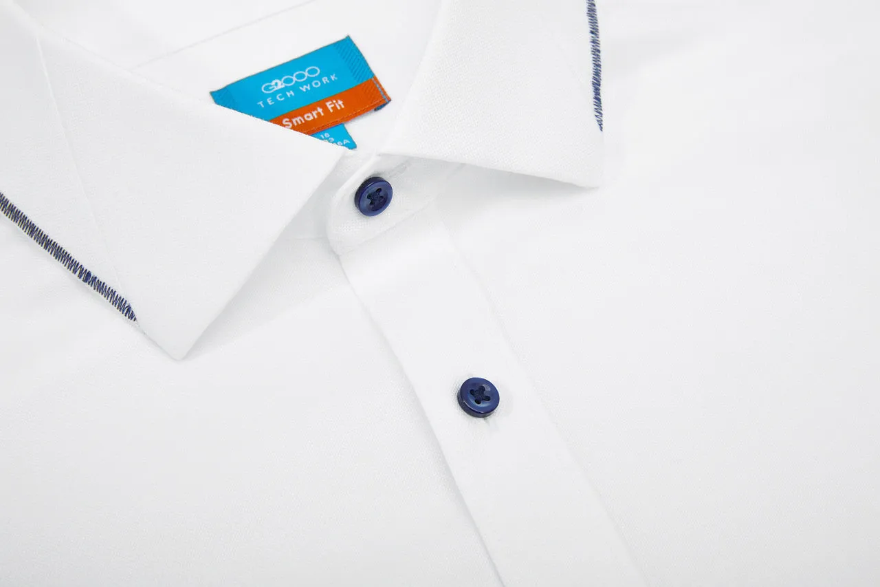 Non-Iron Cotton Stretch Oxford Shirt in Smart Fit Spread Collar