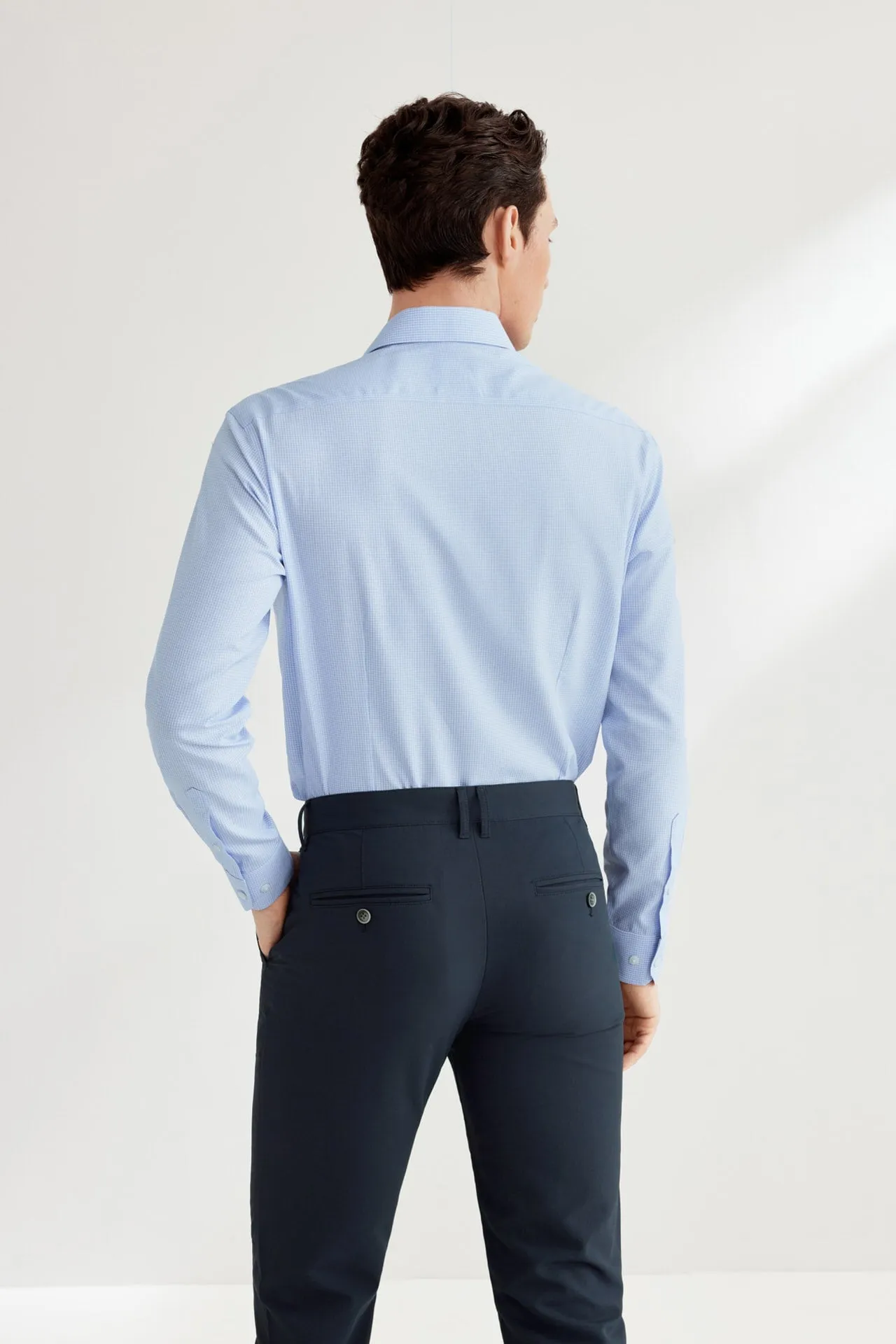 Non-Iron Super Soft Lyocell Blend Check Shirt in Smart Fit