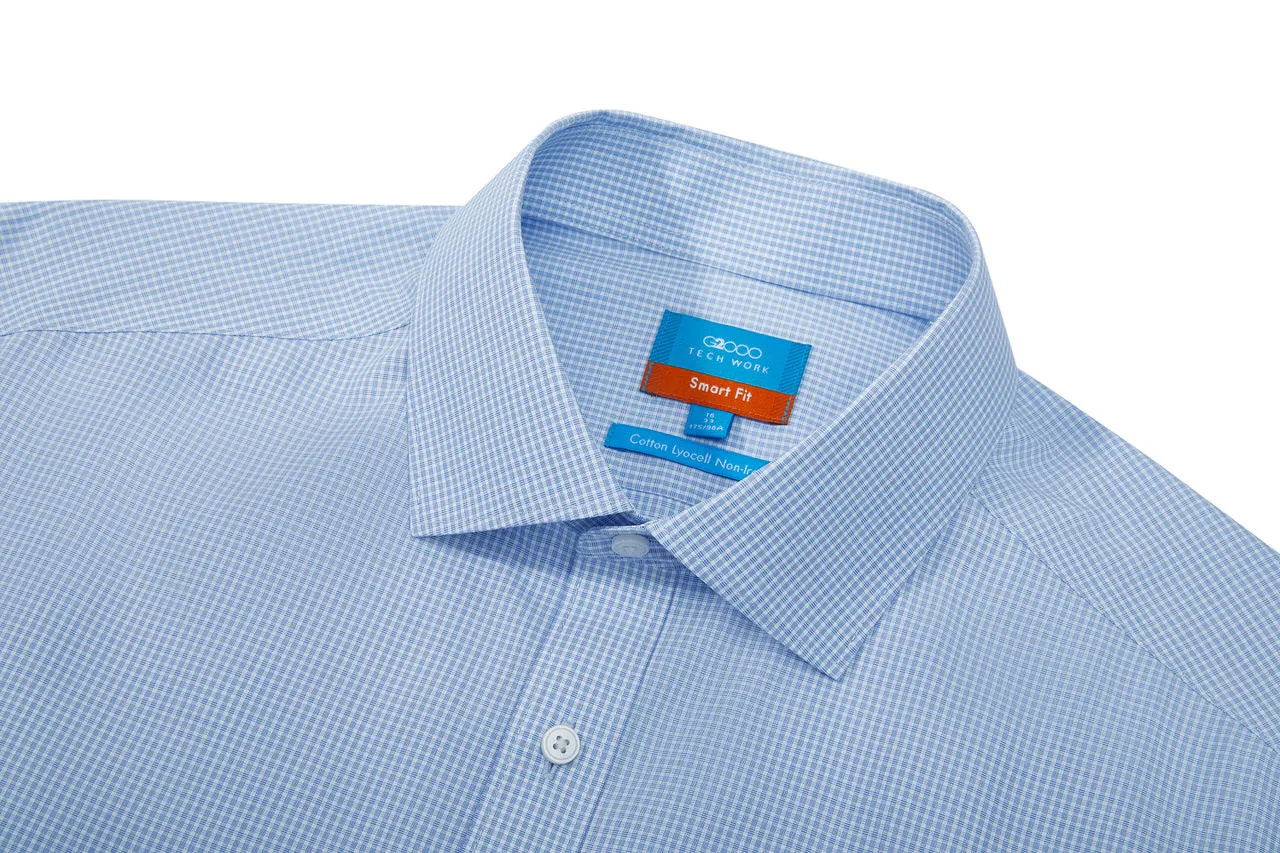 Non-Iron Super Soft Lyocell Blend Check Shirt in Smart Fit