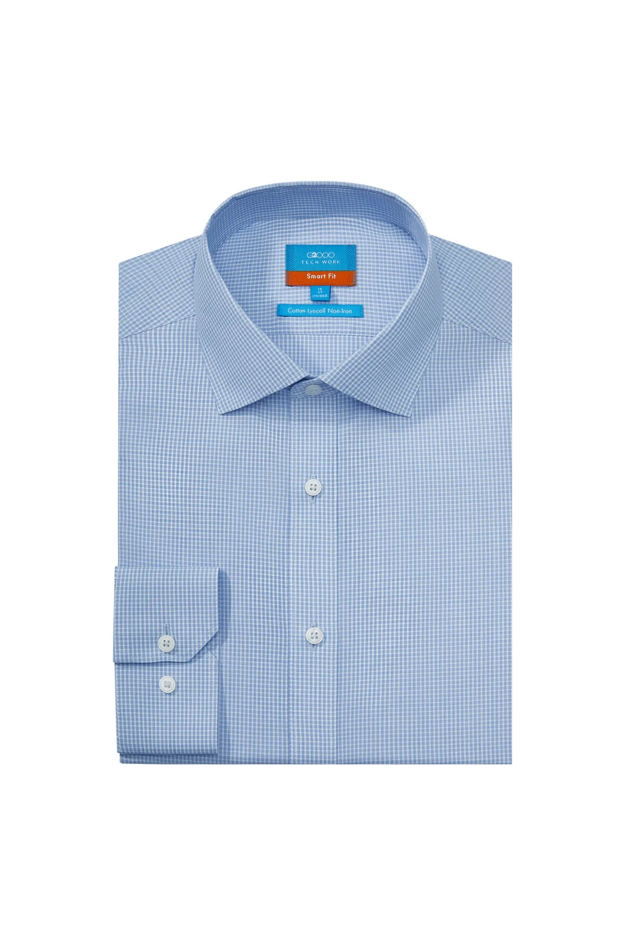 Non-Iron Super Soft Lyocell Blend Check Shirt in Smart Fit