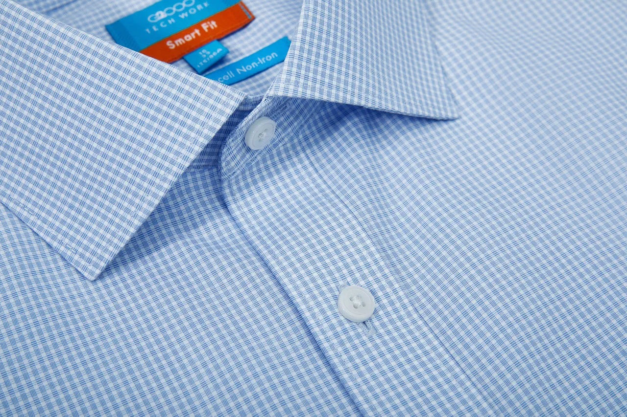 Non-Iron Super Soft Lyocell Blend Check Shirt in Smart Fit