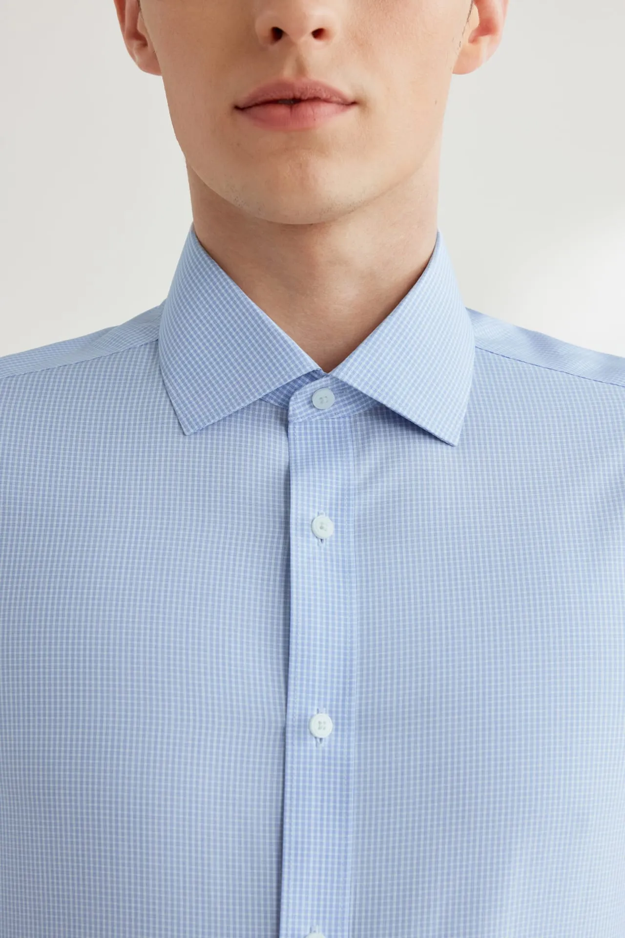 Non-Iron Super Soft Lyocell Blend Check Shirt in Smart Fit