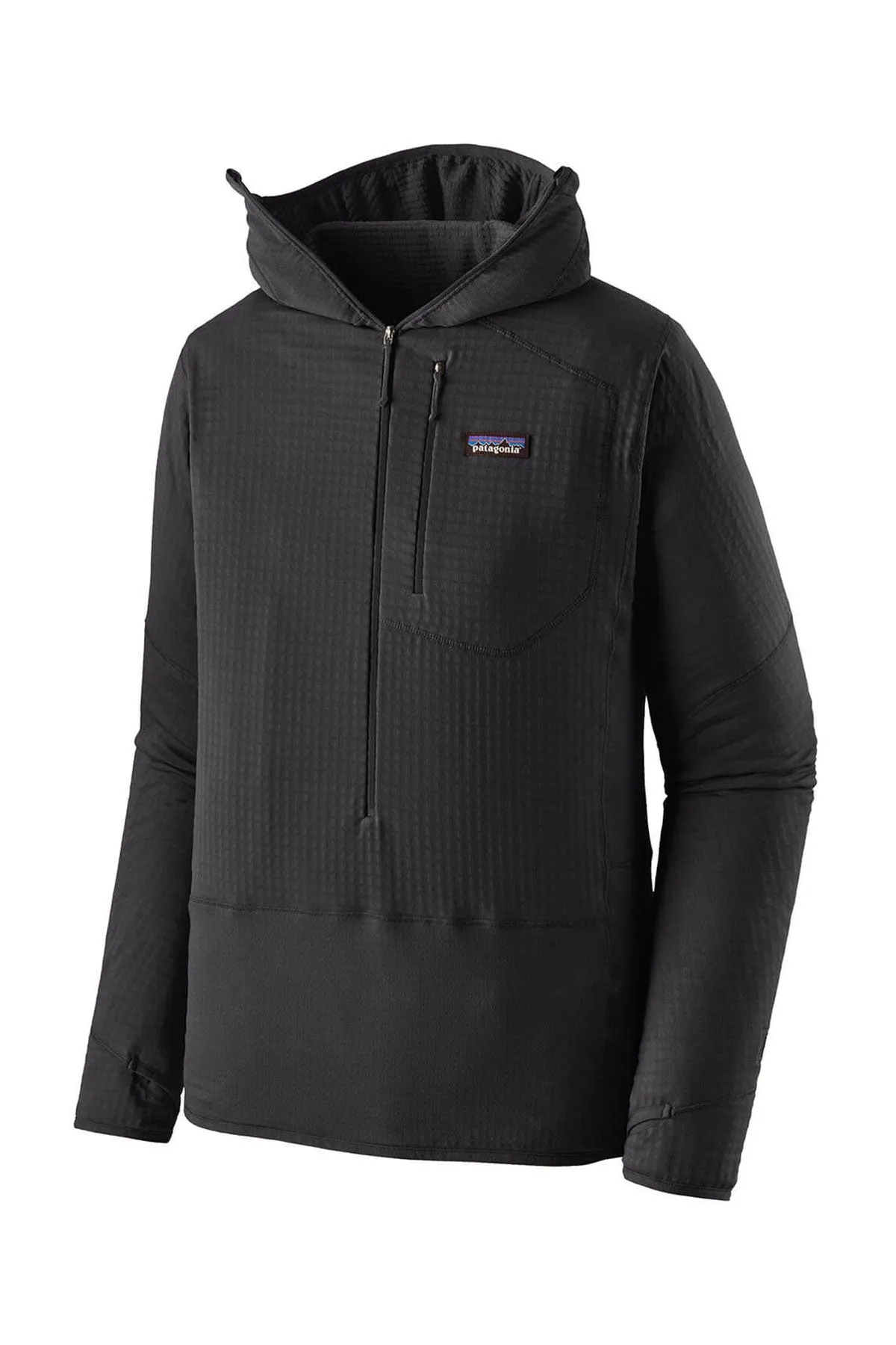 Patagonia Mens R1 Pullover Custom Hoodies, Black