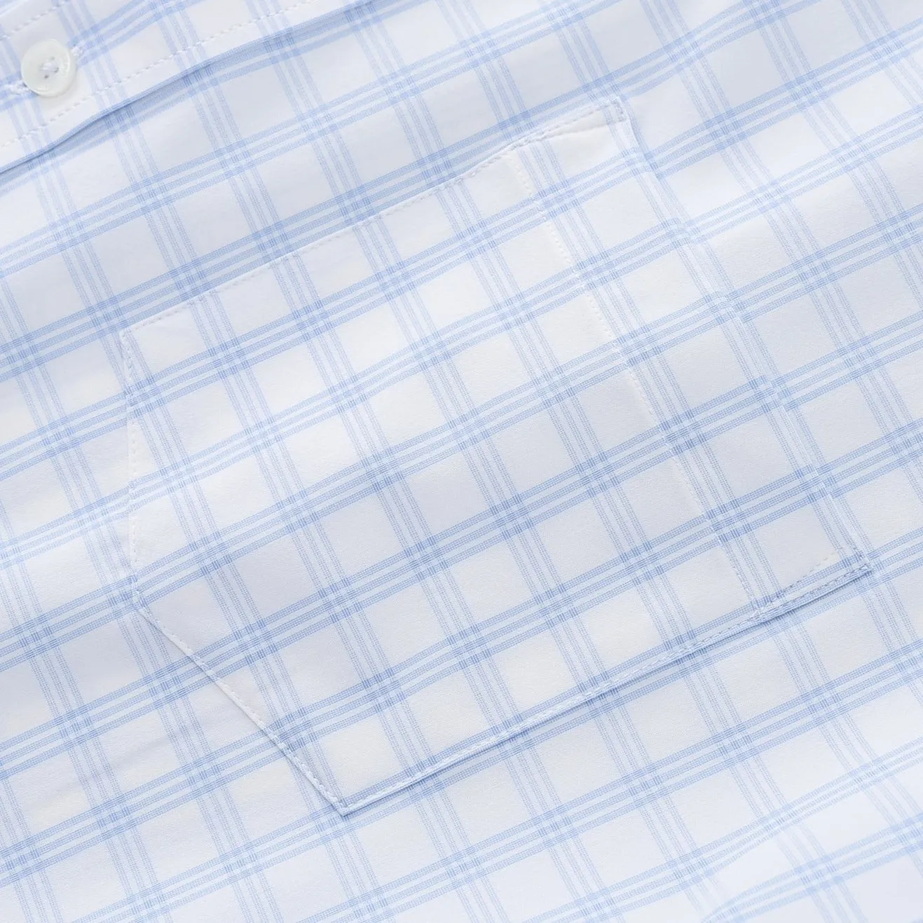 Phenom Classic Light Blue Tartan Short Sleeve Dress Shirt