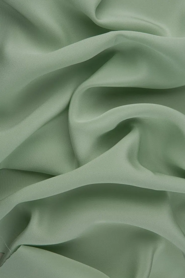 Pistachio Silk 4-Ply Crepe Fabric