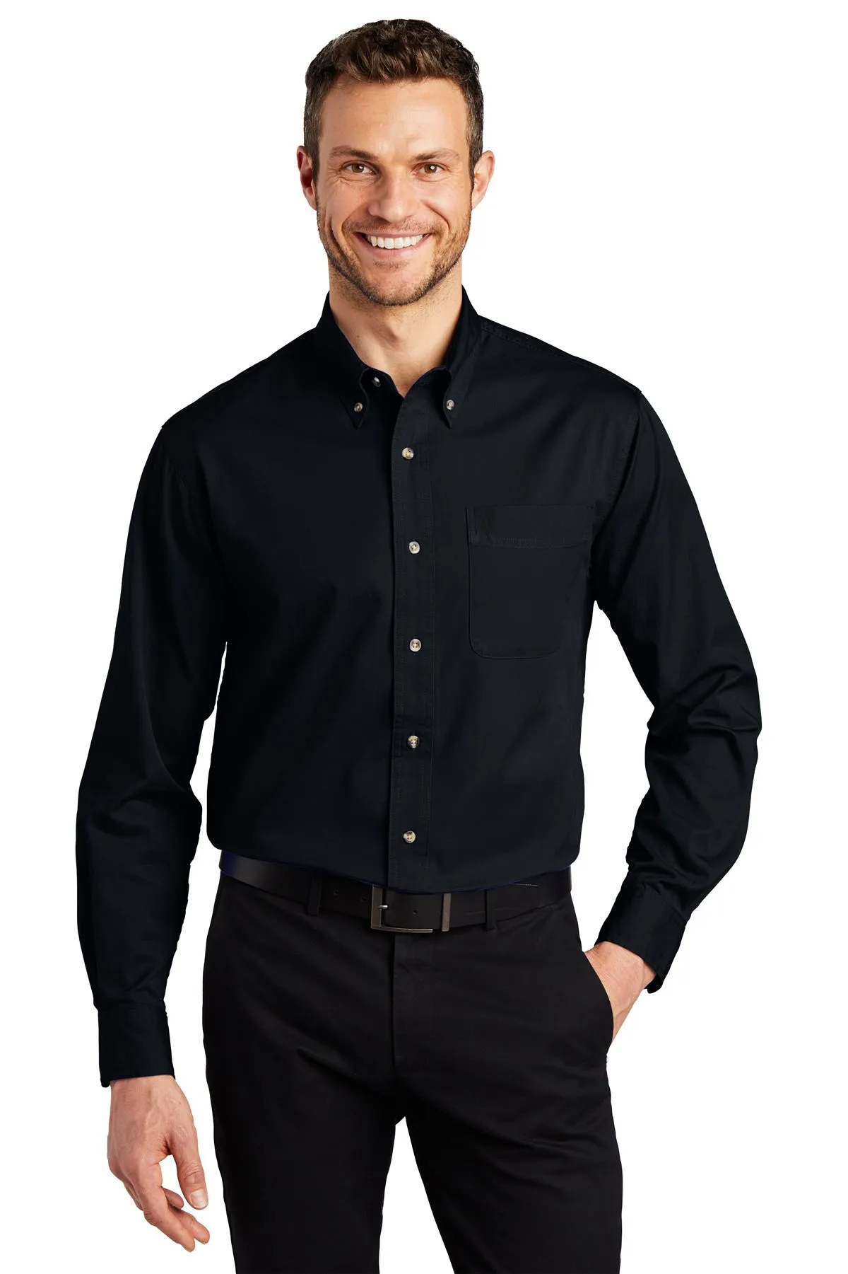 Port Authority Long Sleeve Custom Twill Shirts, Classic Navy