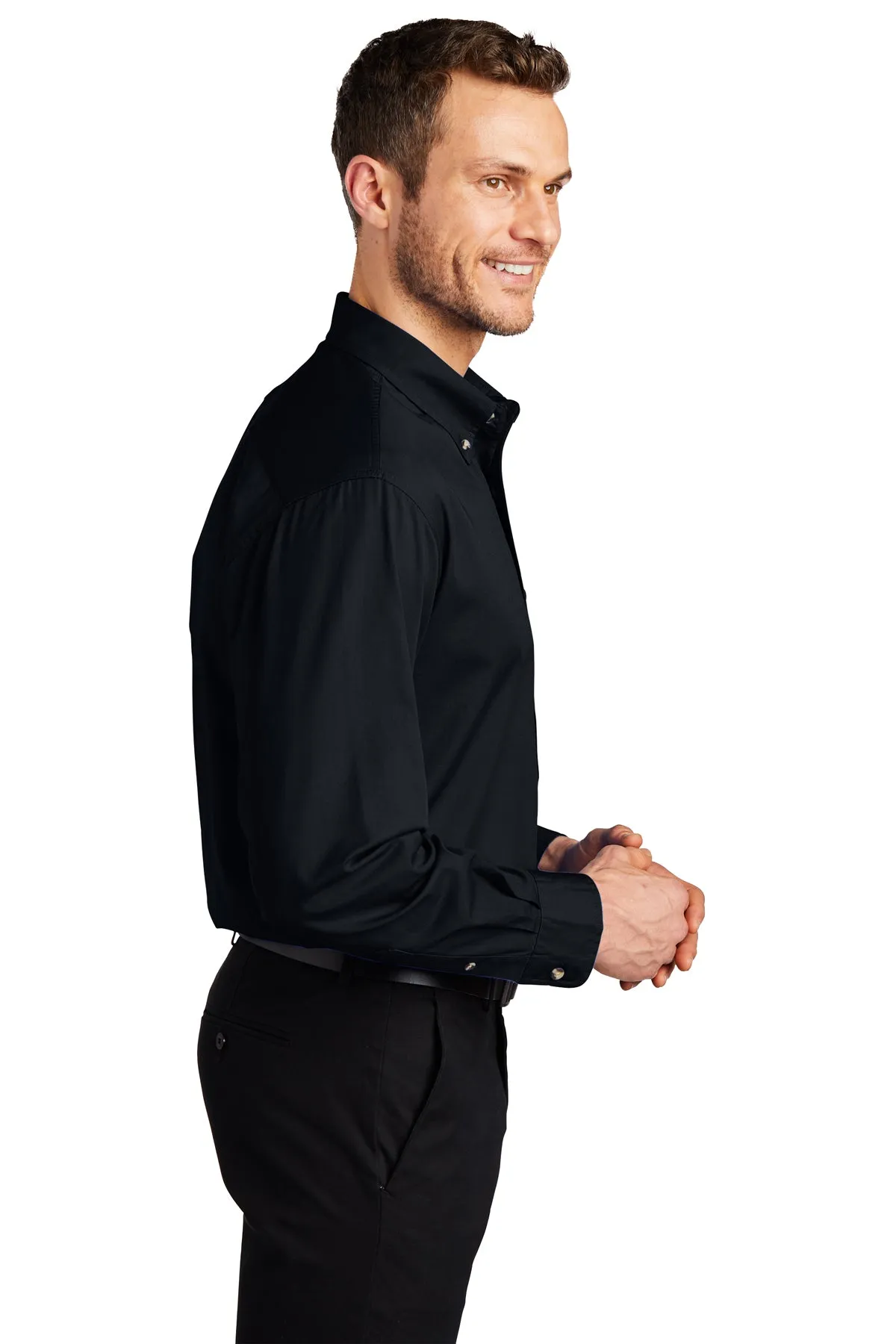 Port Authority Long Sleeve Custom Twill Shirts, Classic Navy